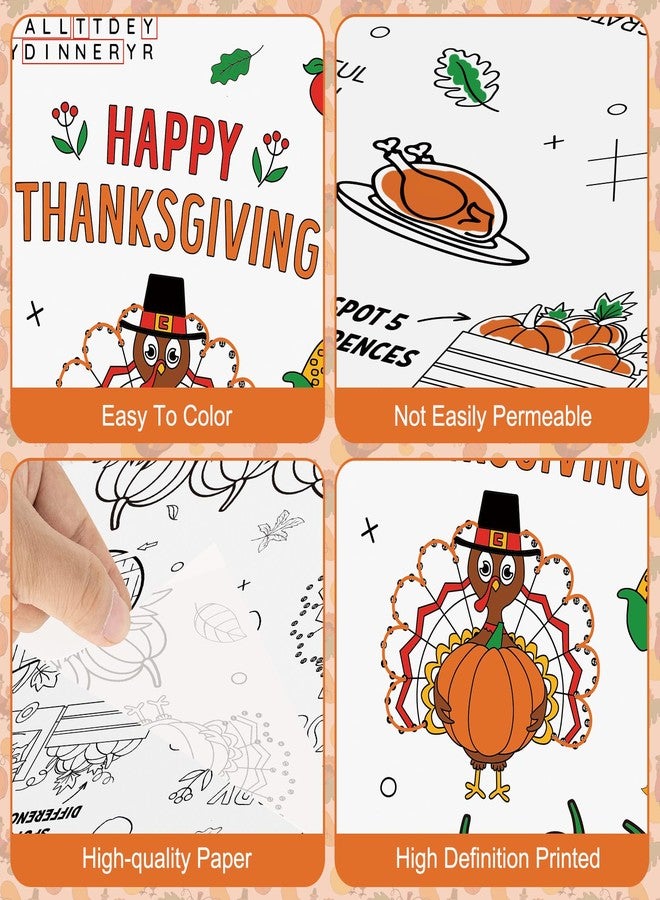 Litmitfu Happy Thanksgiving Coloring Tablecloth for Kids-Giant Thanksgiving Paper Activity Table Cover, Jumbo Fall Turkey Coloring Games Poster Crafts for Thanksgivings Table Decor Party Favors,54 x 108 Inch - Image 5